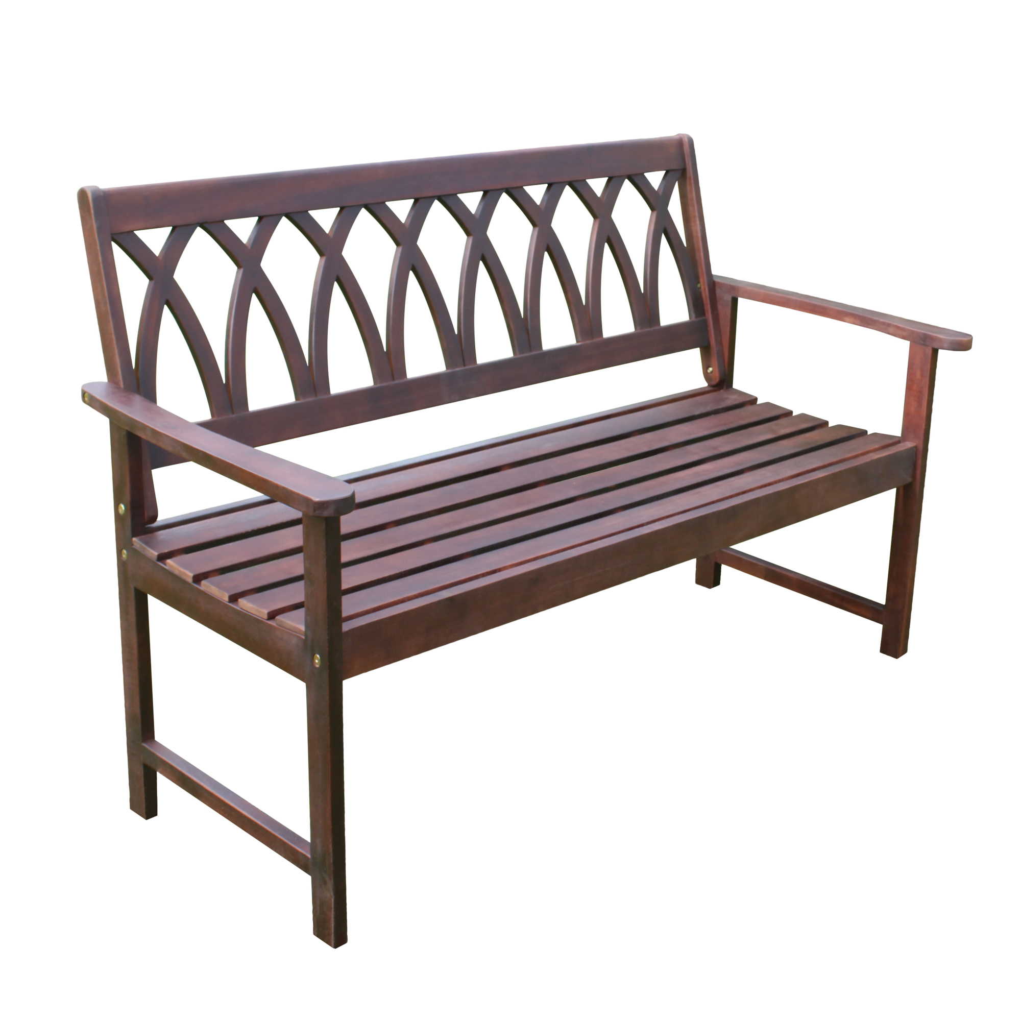 Merry Products Criss Cross Garden Bench - 50in. Width, Acacia Wood, Natural, Model# BCH0330610810